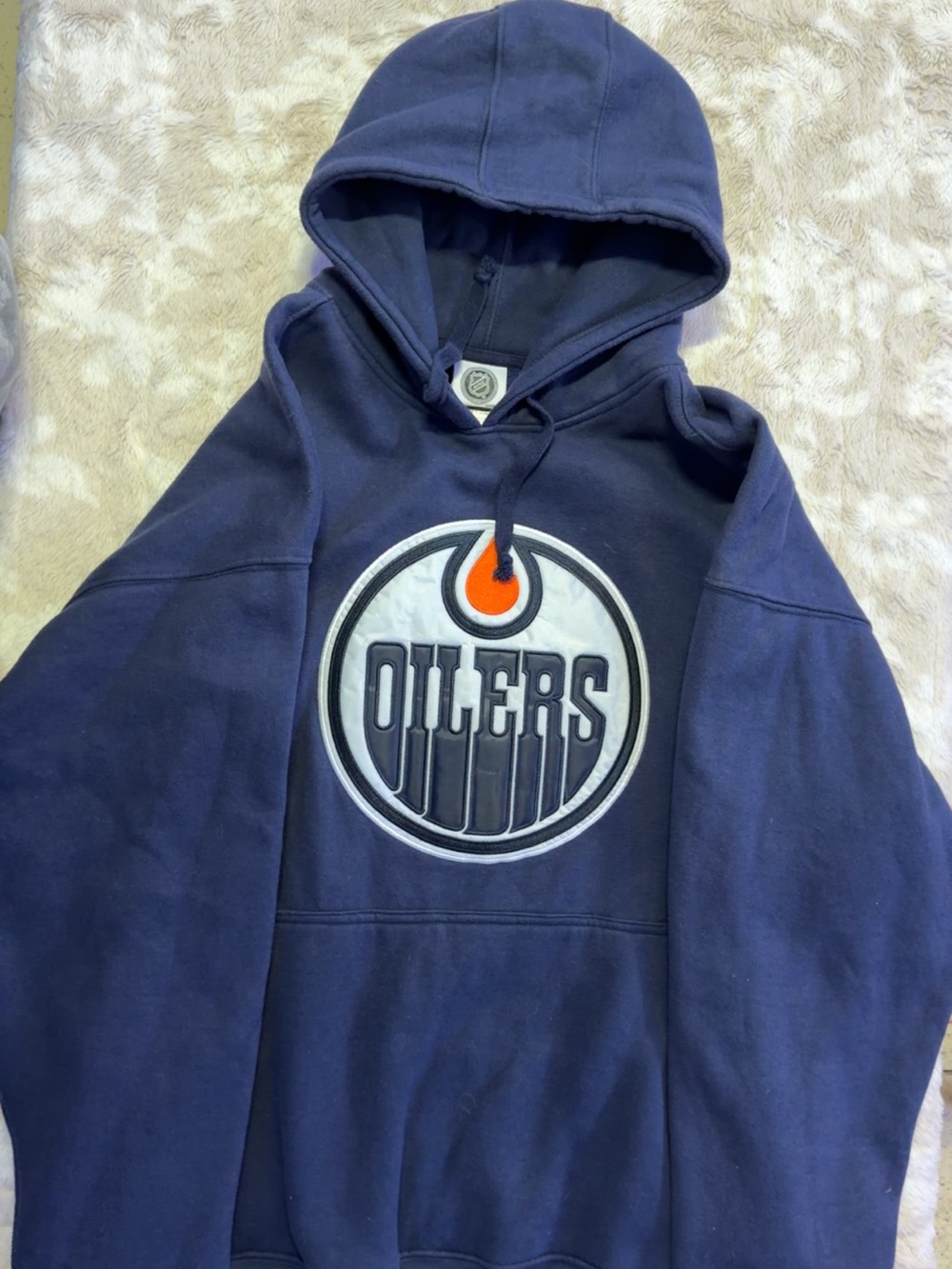 NHL Navy Pullover Hoodie with Embroidered League Patch